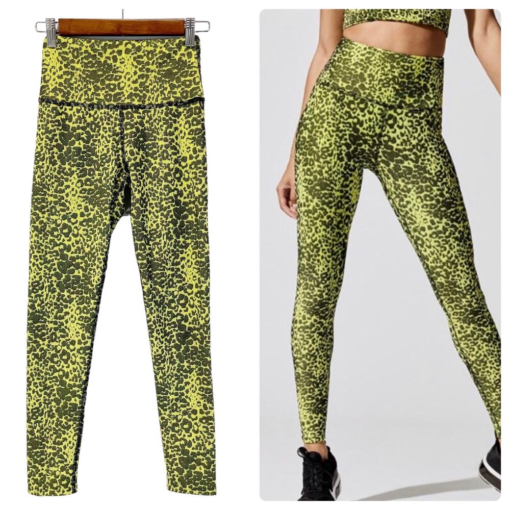 ONA By Yoon Chung Womens XS Neon Cheetah‎ Activewear Leggings 25" Workout